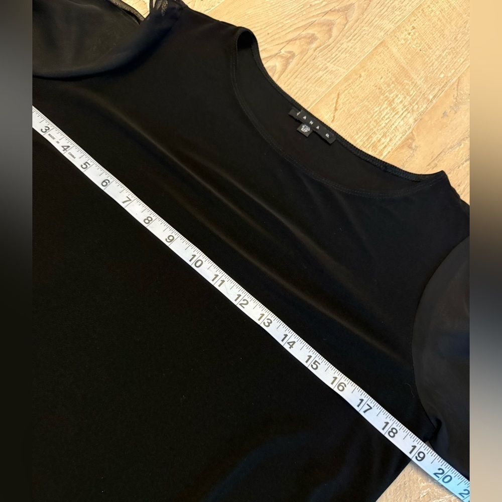 Tiana B. Long split sheer sleeve black cocktail dress with embellishments 12P - Picture 6 of 10